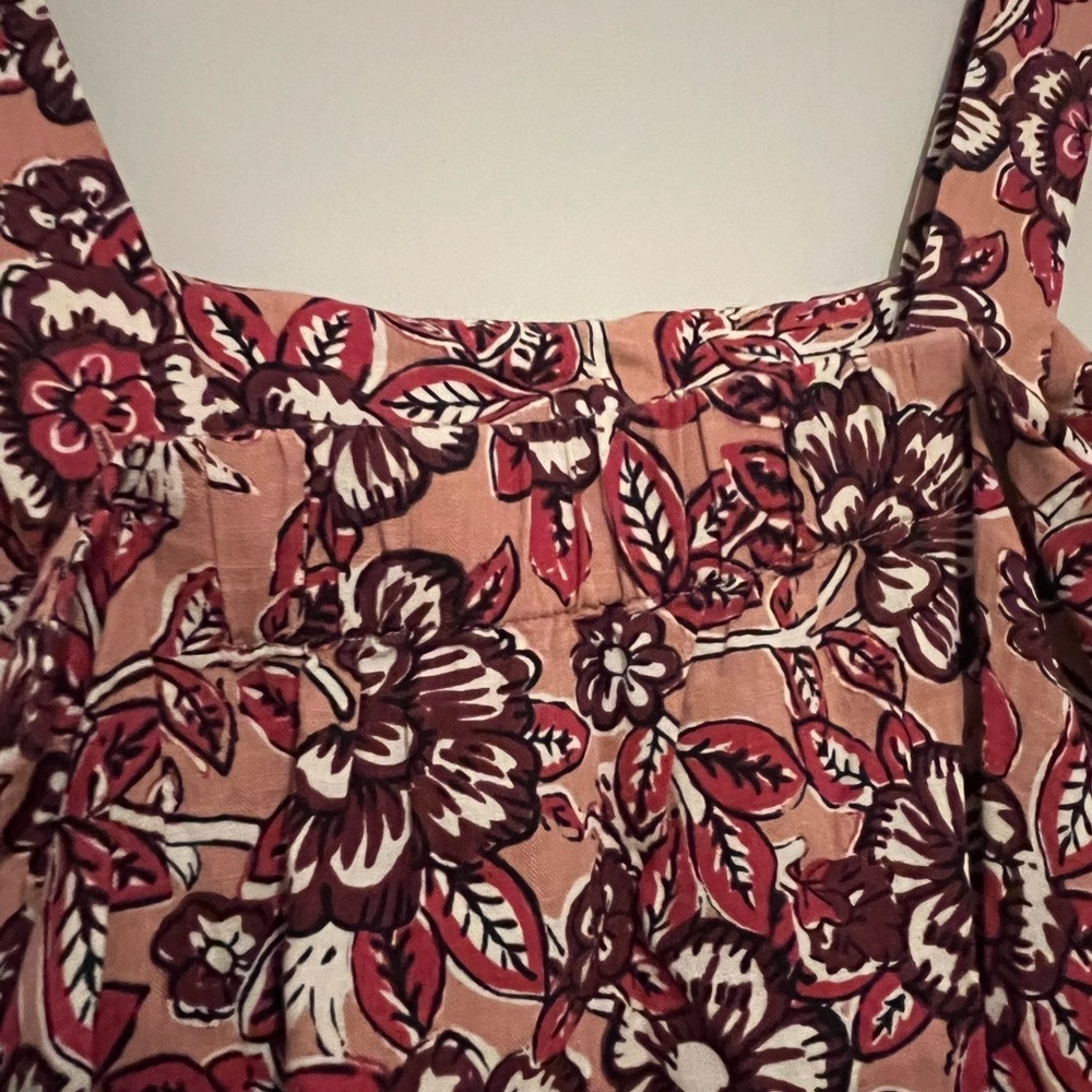 Faherty Pink Floral Square-Neck Tank Top - Picture 7 of 8